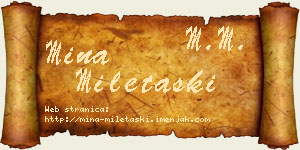 Mina Miletaški vizit kartica